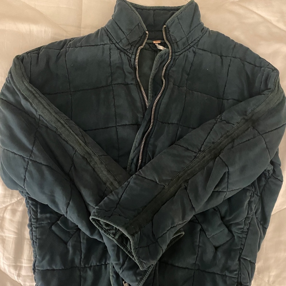 Free people quilted jacket, dark green